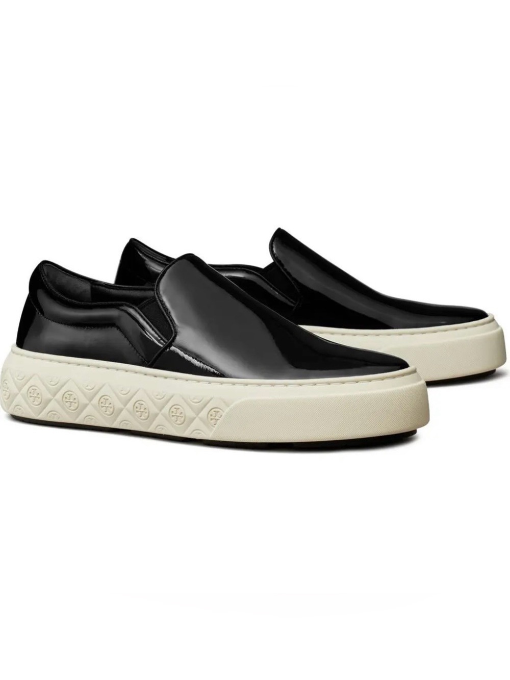 Tory Burch Ladybug Slip Ons | Black Patent